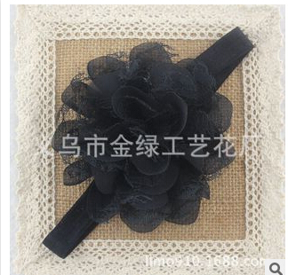 Diadema de gasa para bebé niña con lazo de flor - accesorio para fotos BB10TSYW