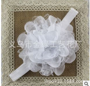 Diadema de gasa para bebé niña con lazo de flor - accesorio para fotos BB10TSYW