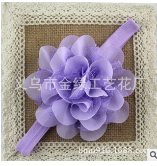 Diadema de gasa para bebé niña con lazo de flor - accesorio para fotos BB10TSYW