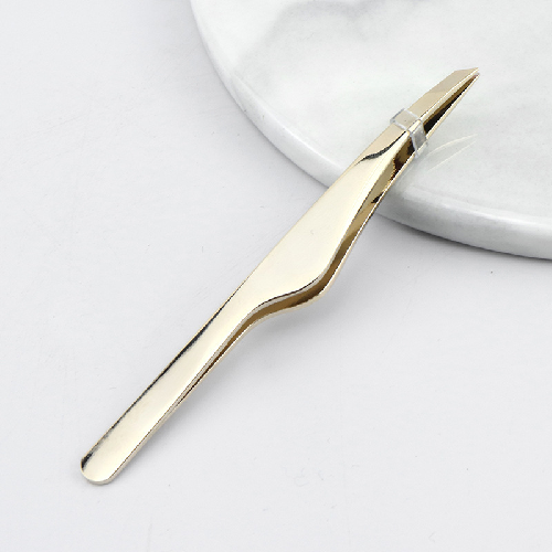 Stainless Steel Slant Tweezers for Eyebrows, Lashes & Beauty
