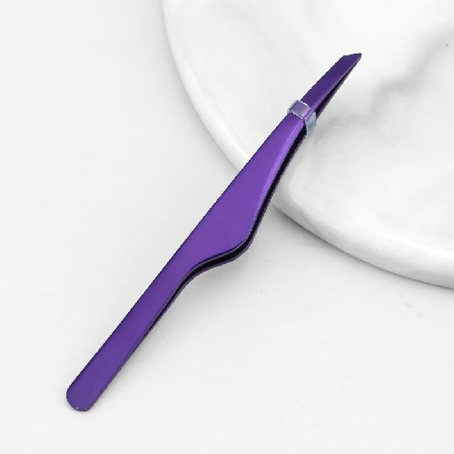 Stainless Steel Slant Tweezers for Eyebrows, Lashes & Beauty